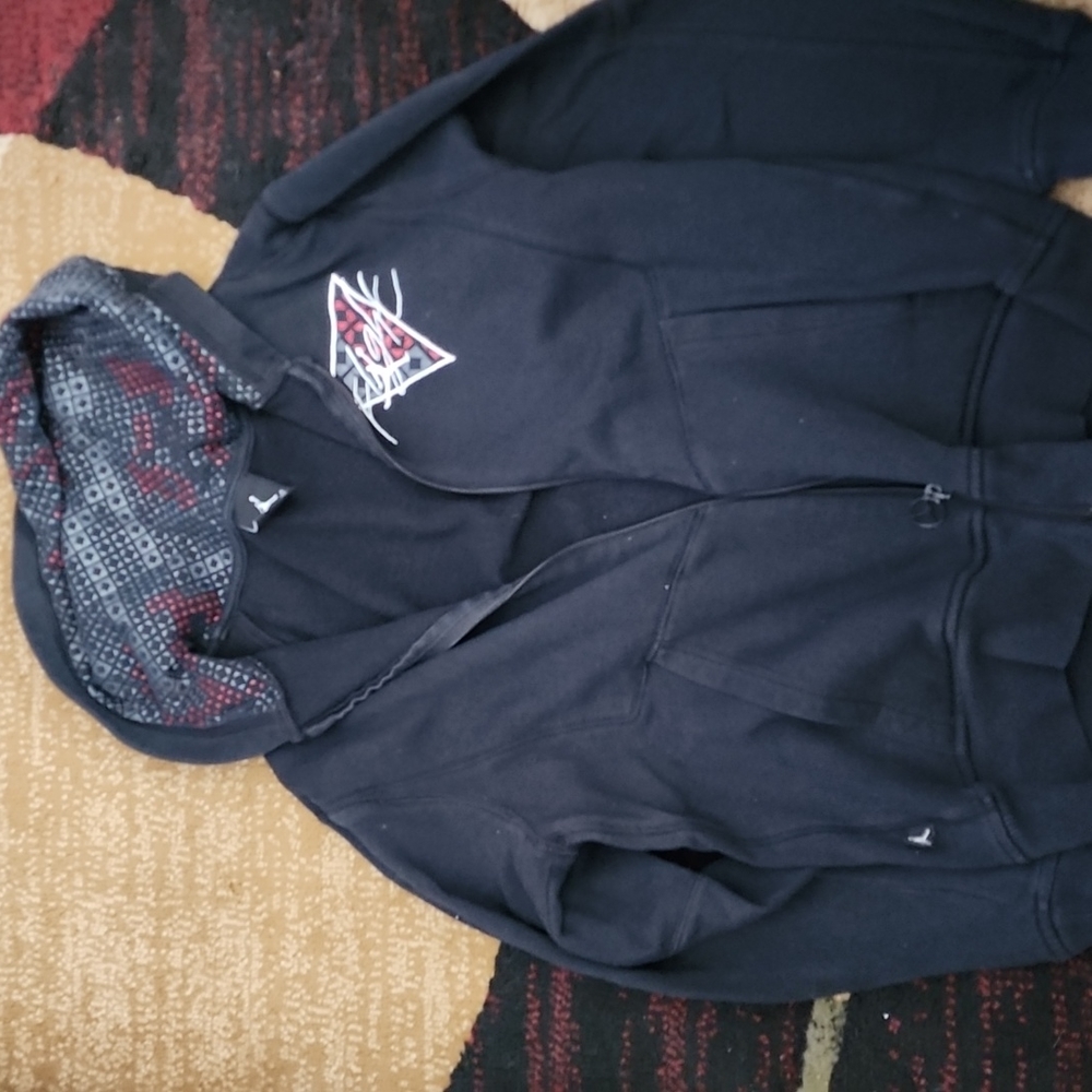 Black zip up Flight hoodie L ;